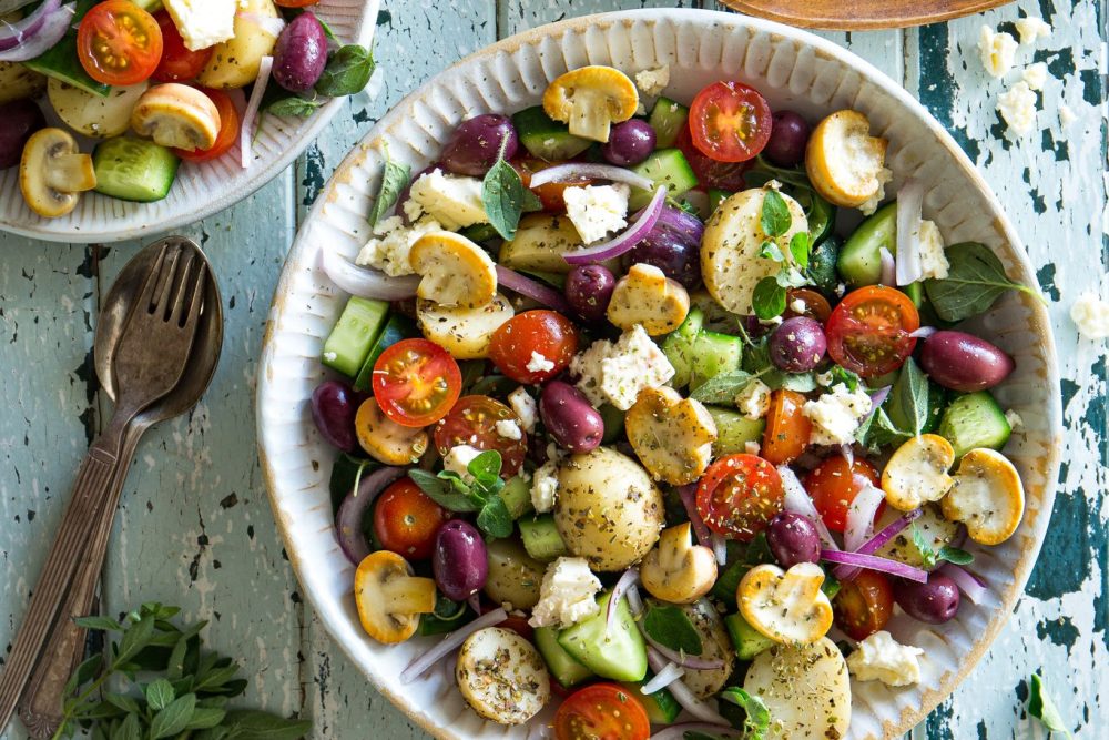 Greek Mushroom & Potato Salad